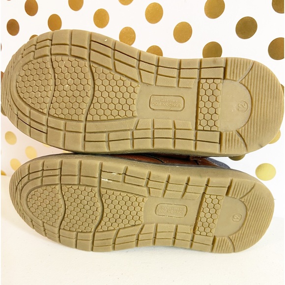 London Fog Collection Brown Leather Denim Boots Toddler Boys Size 12M - Picture 6 of 9